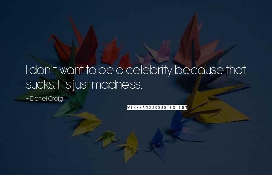 Daniel Craig Quotes: I don't want to be a celebrity because that sucks. It's just madness.