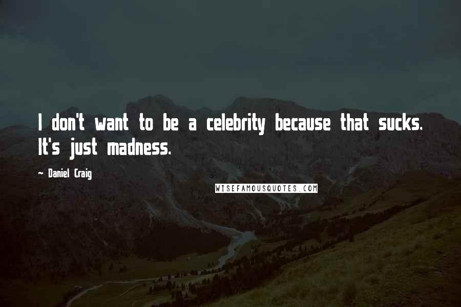 Daniel Craig Quotes: I don't want to be a celebrity because that sucks. It's just madness.