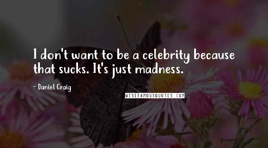 Daniel Craig Quotes: I don't want to be a celebrity because that sucks. It's just madness.