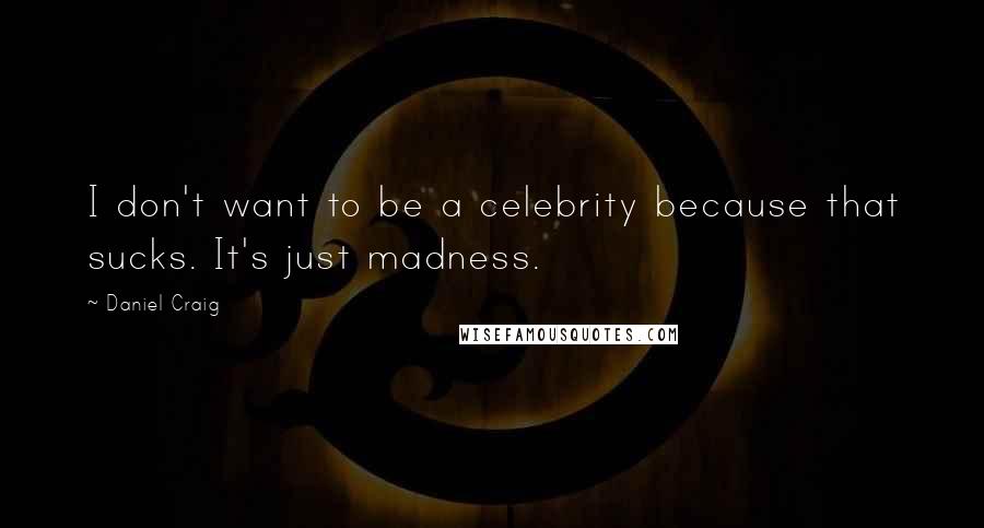 Daniel Craig Quotes: I don't want to be a celebrity because that sucks. It's just madness.