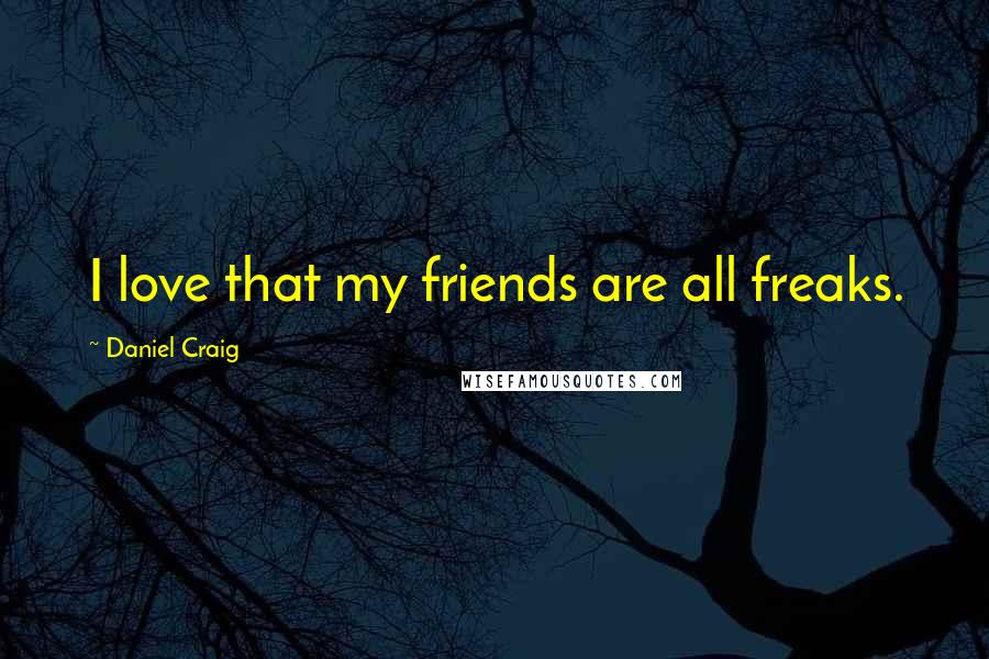 Daniel Craig Quotes: I love that my friends are all freaks.