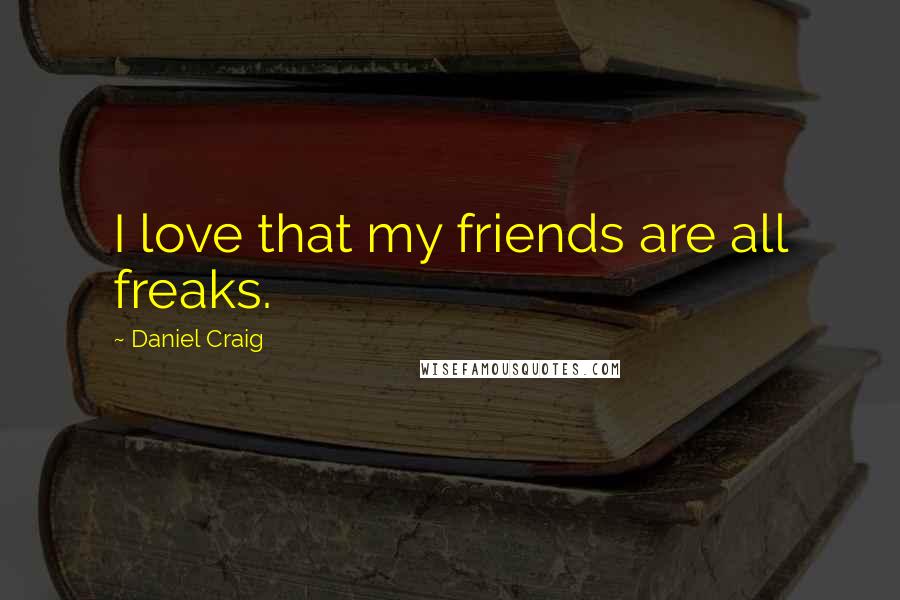 Daniel Craig Quotes: I love that my friends are all freaks.