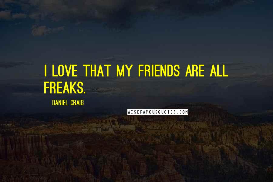 Daniel Craig Quotes: I love that my friends are all freaks.