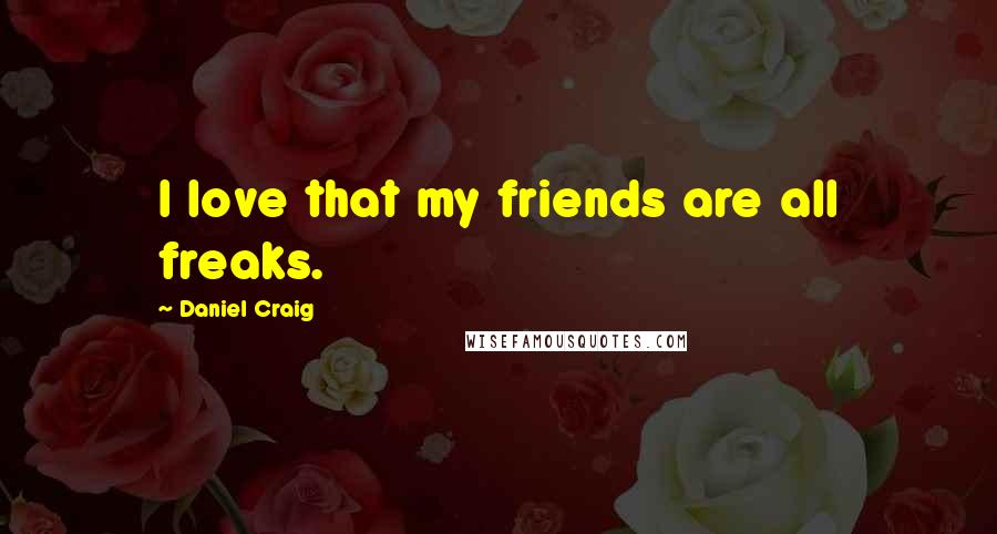 Daniel Craig Quotes: I love that my friends are all freaks.