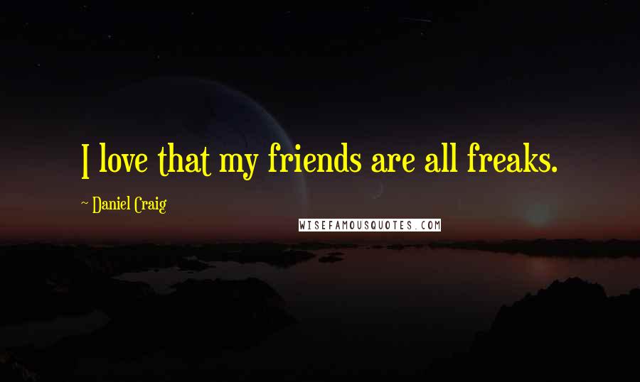 Daniel Craig Quotes: I love that my friends are all freaks.
