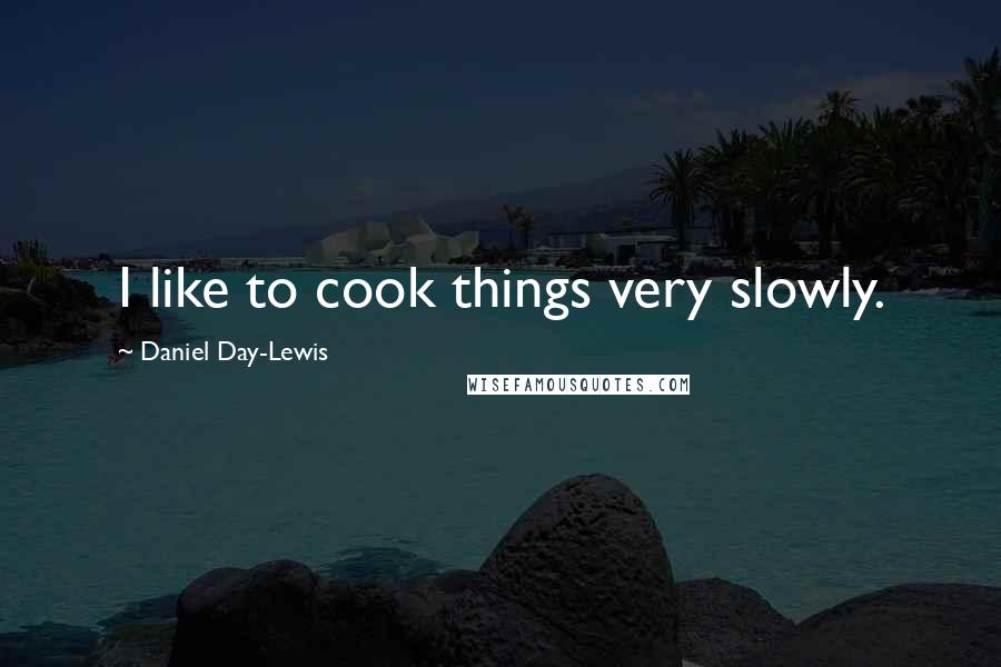 Daniel Day-Lewis Quotes: I like to cook things very slowly.