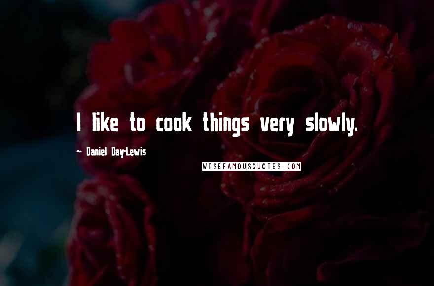 Daniel Day-Lewis Quotes: I like to cook things very slowly.