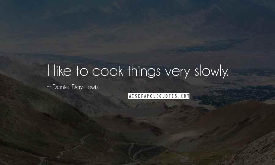 Daniel Day-Lewis Quotes: I like to cook things very slowly.