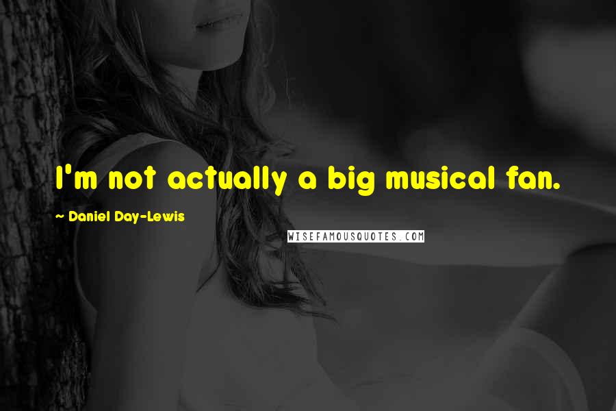 Daniel Day-Lewis Quotes: I'm not actually a big musical fan.