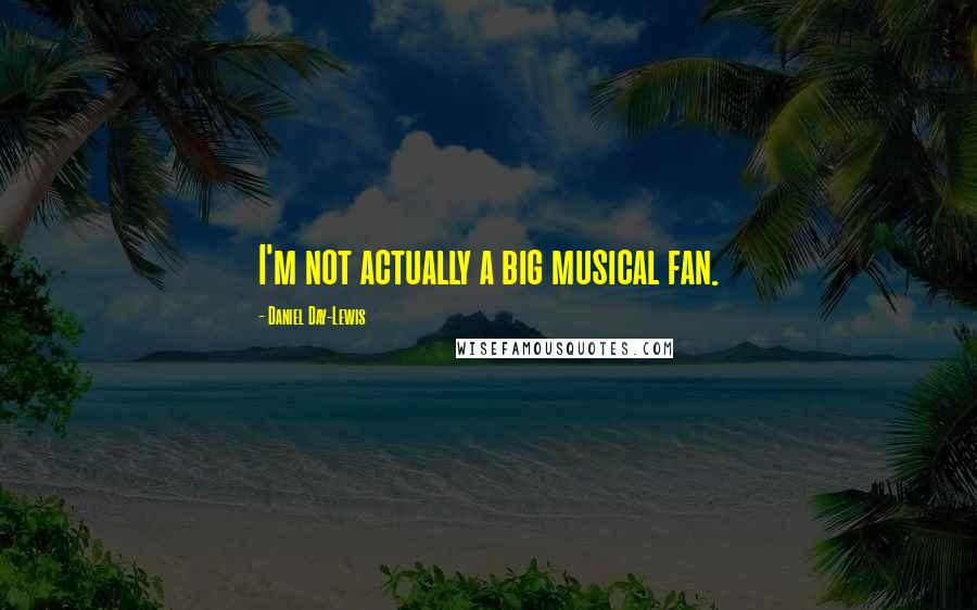 Daniel Day-Lewis Quotes: I'm not actually a big musical fan.