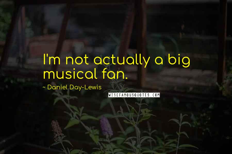 Daniel Day-Lewis Quotes: I'm not actually a big musical fan.