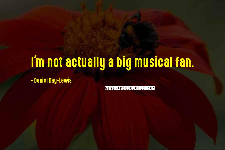 Daniel Day-Lewis Quotes: I'm not actually a big musical fan.