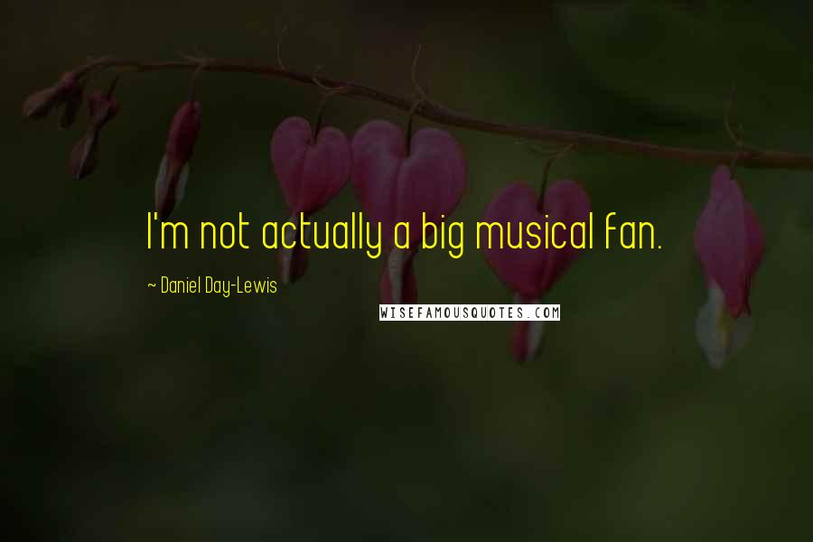 Daniel Day-Lewis Quotes: I'm not actually a big musical fan.