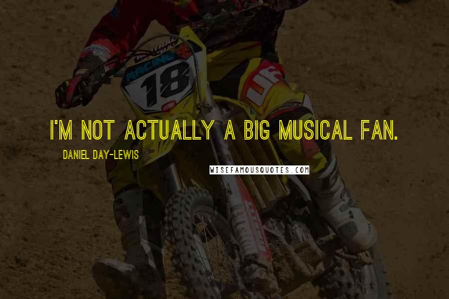 Daniel Day-Lewis Quotes: I'm not actually a big musical fan.