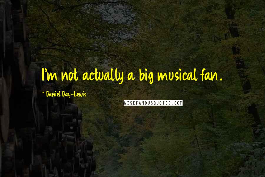 Daniel Day-Lewis Quotes: I'm not actually a big musical fan.