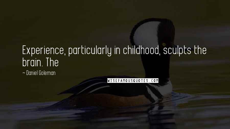 Daniel Goleman Quotes: Experience, particularly in childhood, sculpts the brain. The