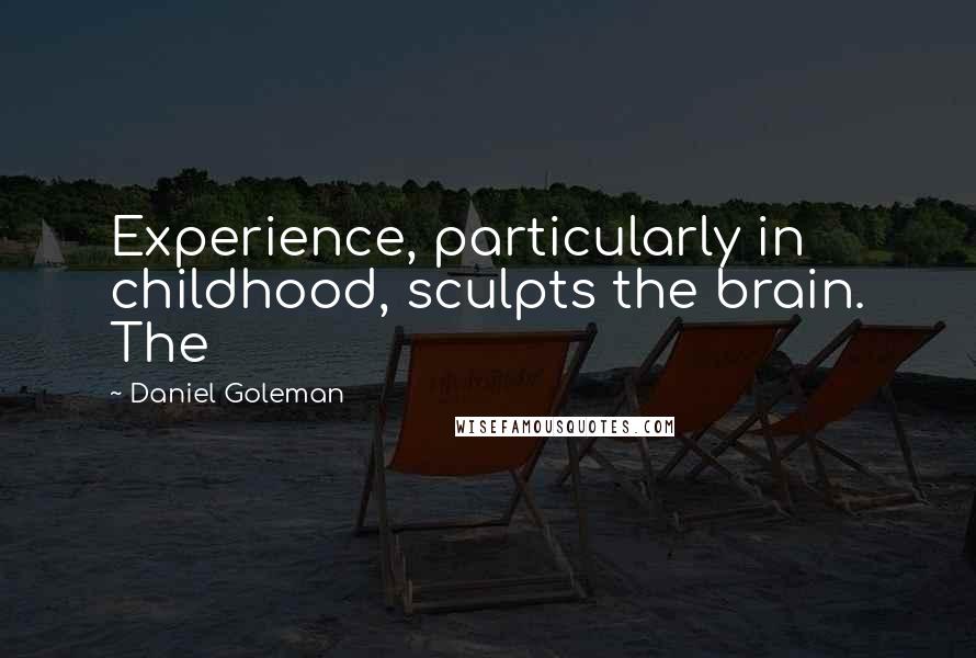 Daniel Goleman Quotes: Experience, particularly in childhood, sculpts the brain. The