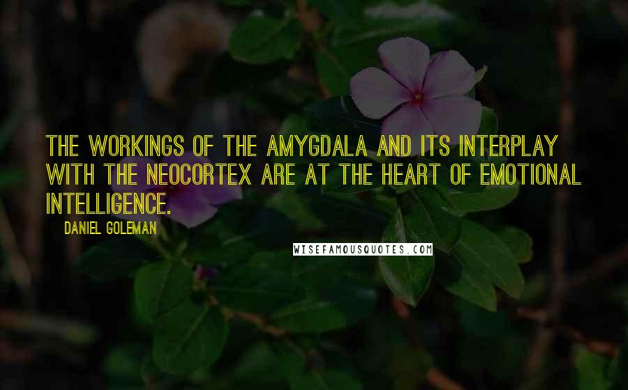 Daniel Goleman Quotes: The workings of the amygdala and its interplay with the neocortex are at the heart of emotional intelligence.