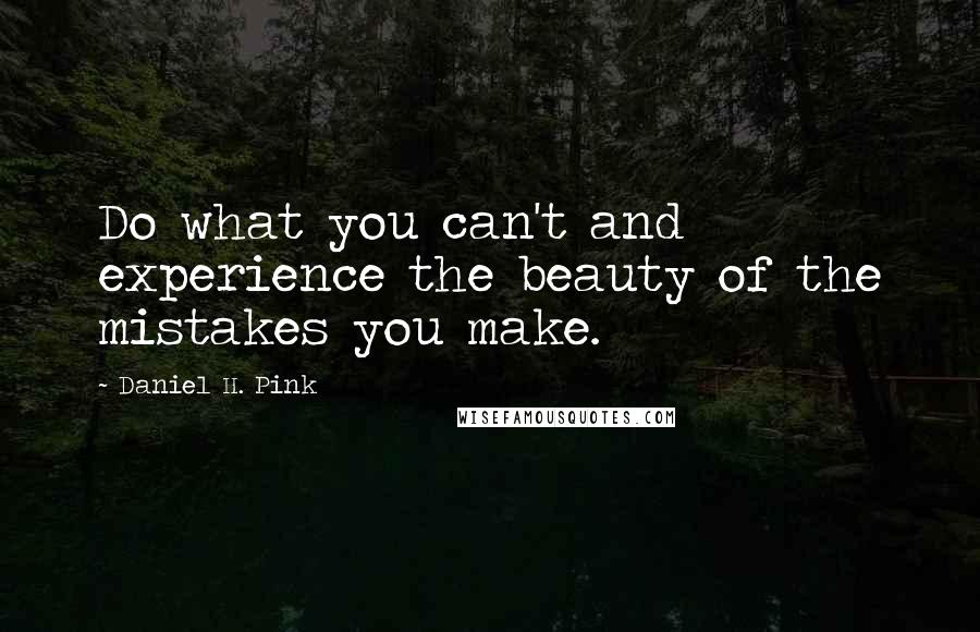 Daniel H. Pink Quotes: Do what you can't and experience the beauty of the mistakes you make.