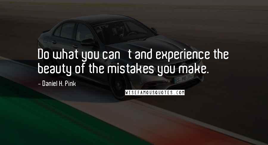 Daniel H. Pink Quotes: Do what you can't and experience the beauty of the mistakes you make.