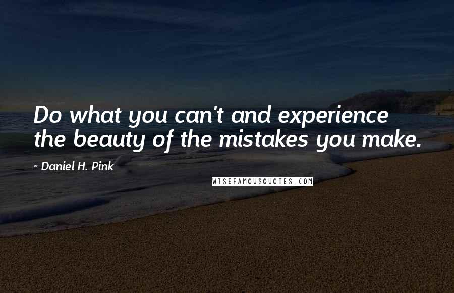Daniel H. Pink Quotes: Do what you can't and experience the beauty of the mistakes you make.