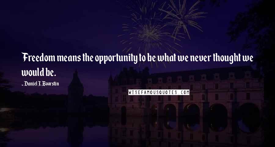 Daniel J. Boorstin Quotes: Freedom means the opportunity to be what we never thought we would be.