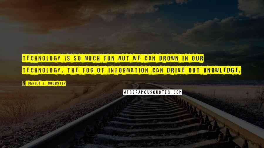 Daniel J. Boorstin Quotes: Technology is so much fun but we can drown in our technology. The fog of information can drive out knowledge.