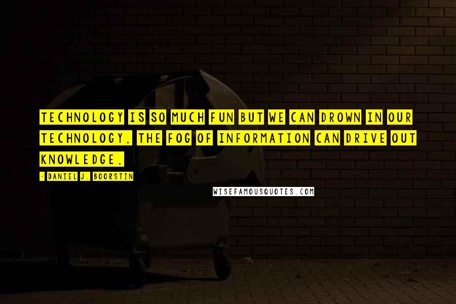 Daniel J. Boorstin Quotes: Technology is so much fun but we can drown in our technology. The fog of information can drive out knowledge.