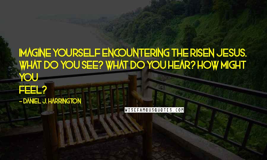 Daniel J. Harrington Quotes: Imagine yourself encountering the risen Jesus. What do you see? What do you hear? How might you feel?