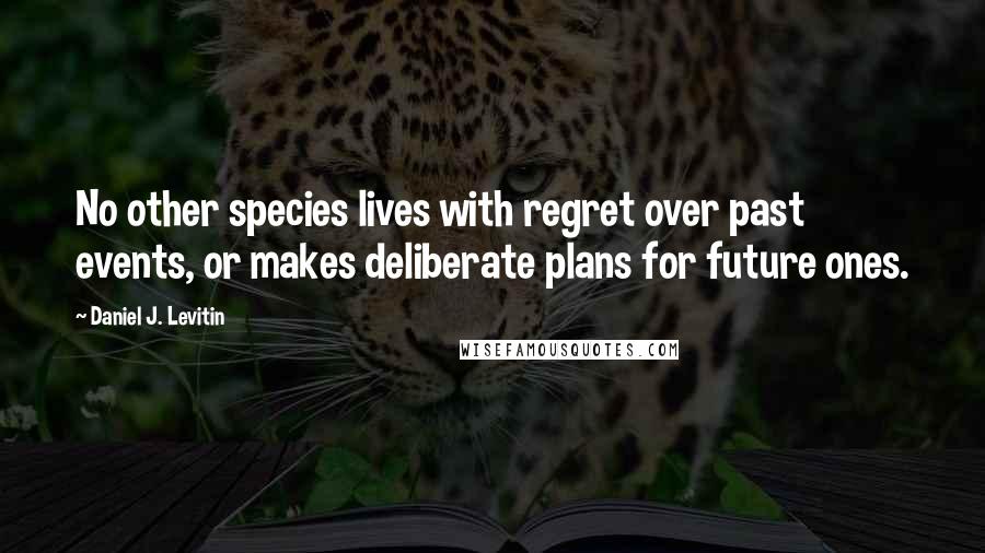 Daniel J. Levitin Quotes: No other species lives with regret over past events, or makes deliberate plans for future ones.