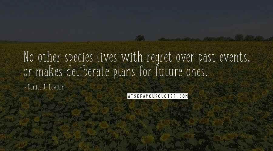 Daniel J. Levitin Quotes: No other species lives with regret over past events, or makes deliberate plans for future ones.
