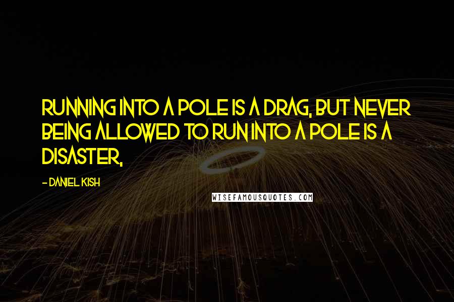 Daniel Kish Quotes: Running into a pole is a drag, but never being allowed to run into a pole is a disaster,