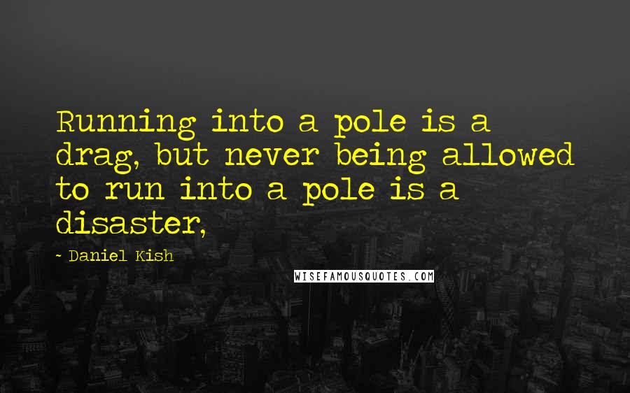 Daniel Kish Quotes: Running into a pole is a drag, but never being allowed to run into a pole is a disaster,