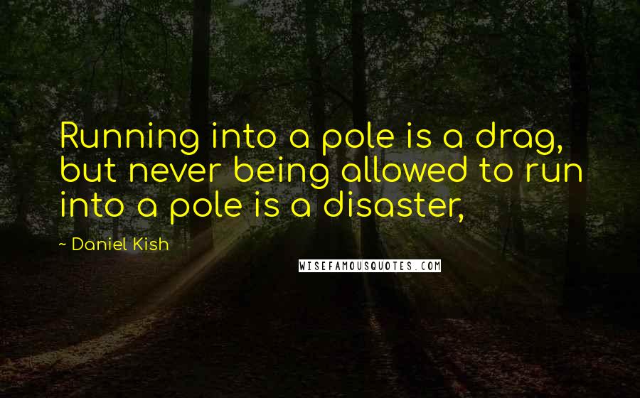 Daniel Kish Quotes: Running into a pole is a drag, but never being allowed to run into a pole is a disaster,