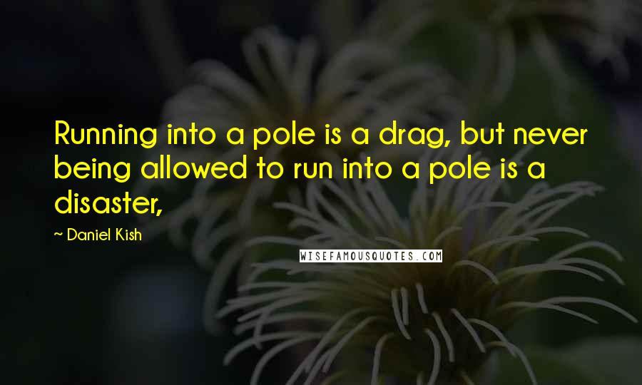 Daniel Kish Quotes: Running into a pole is a drag, but never being allowed to run into a pole is a disaster,