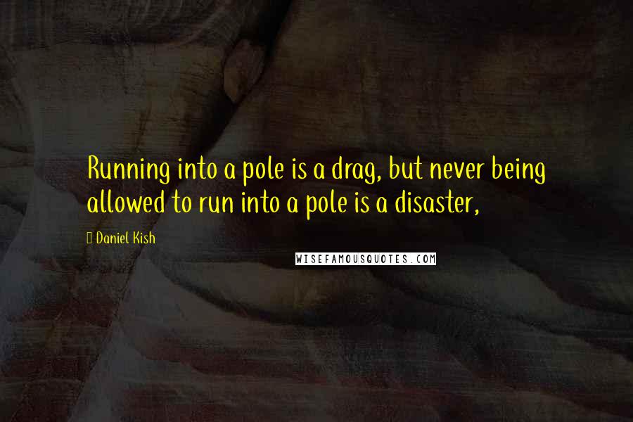 Daniel Kish Quotes: Running into a pole is a drag, but never being allowed to run into a pole is a disaster,