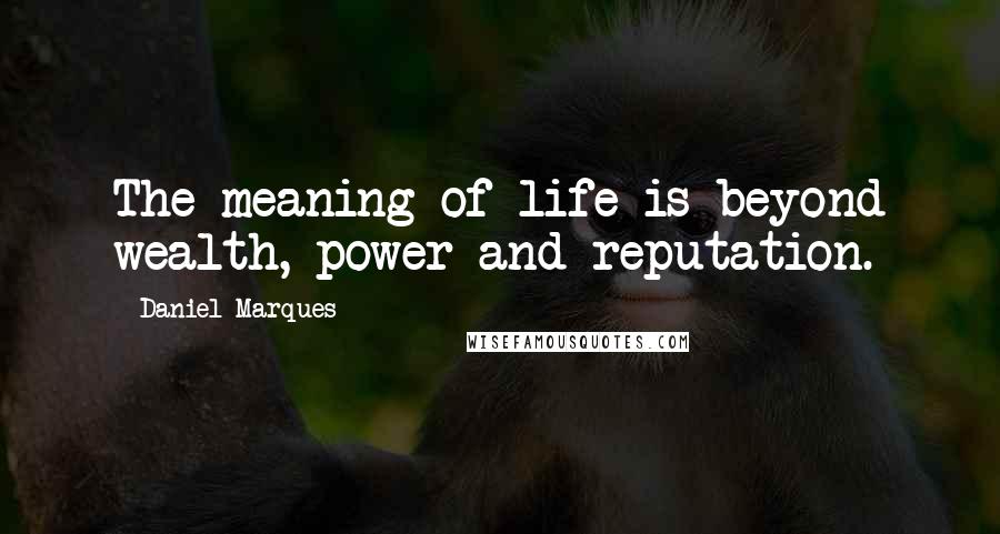 Daniel Marques Quotes: The meaning of life is beyond wealth, power and reputation.