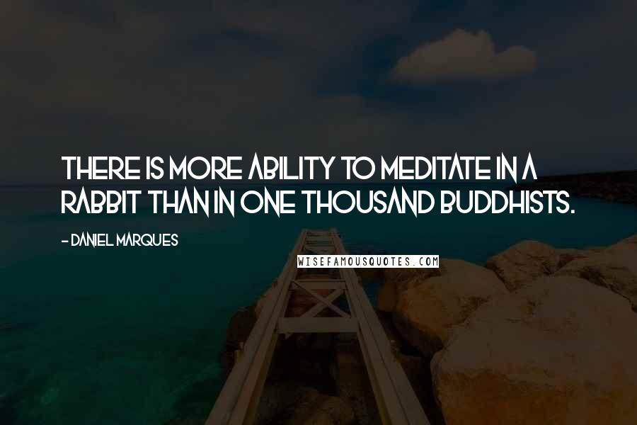 Daniel Marques Quotes: There is more ability to meditate in a rabbit than in one thousand Buddhists.