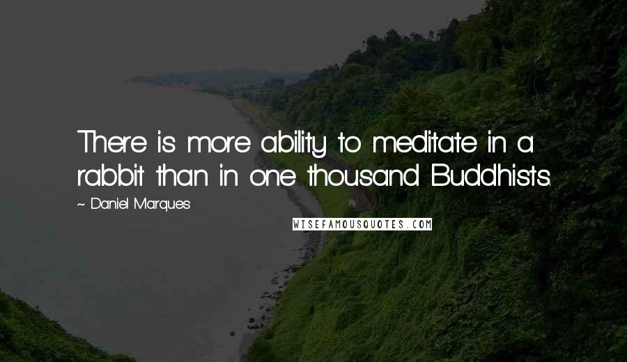 Daniel Marques Quotes: There is more ability to meditate in a rabbit than in one thousand Buddhists.