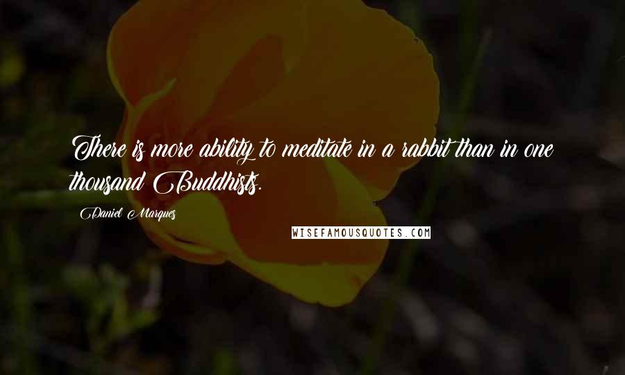 Daniel Marques Quotes: There is more ability to meditate in a rabbit than in one thousand Buddhists.