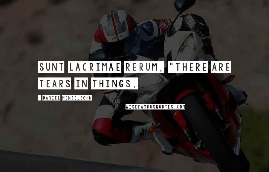 Daniel Mendelsohn Quotes: sunt lacrimae rerum, "There are tears in things.