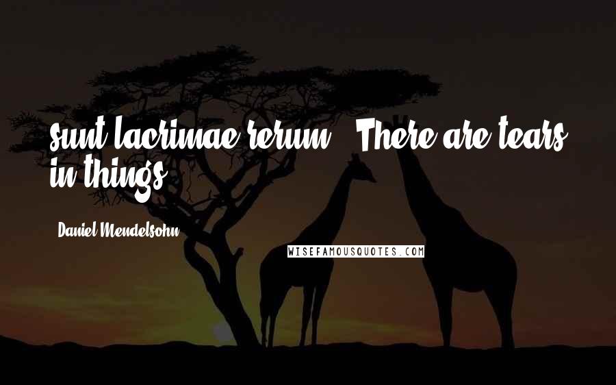 Daniel Mendelsohn Quotes: sunt lacrimae rerum, "There are tears in things.