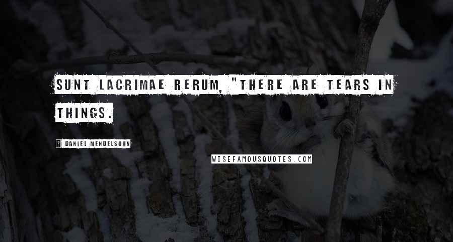 Daniel Mendelsohn Quotes: sunt lacrimae rerum, "There are tears in things.