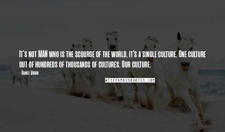 Daniel Quinn Quotes: It's not MAN who is the scourge of the world, it's a single culture. One culture out of hundreds of thousands of cultures. Our culture.