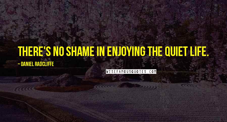 Daniel Radcliffe Quotes: There's no shame in enjoying the quiet life.