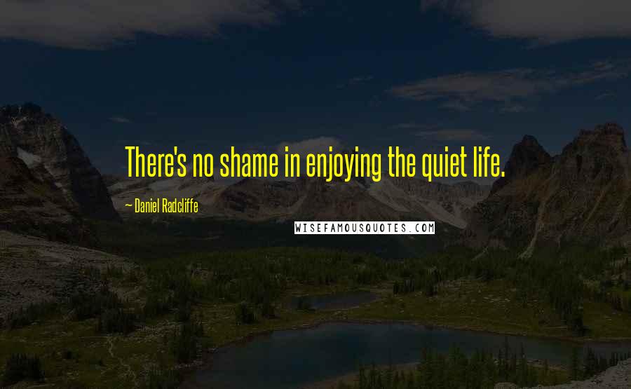 Daniel Radcliffe Quotes: There's no shame in enjoying the quiet life.