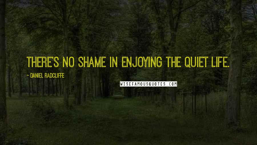 Daniel Radcliffe Quotes: There's no shame in enjoying the quiet life.