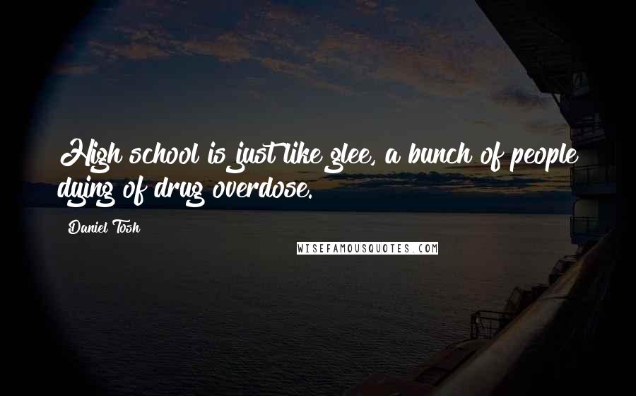 Daniel Tosh Quotes: High school is just like glee, a bunch of people dying of drug overdose.