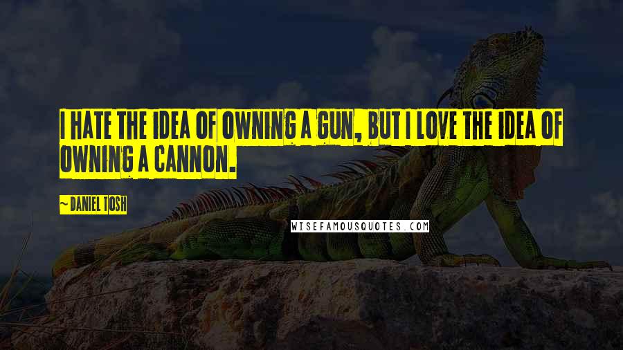Daniel Tosh Quotes: I hate the idea of owning a gun, but I love the idea of owning a cannon.