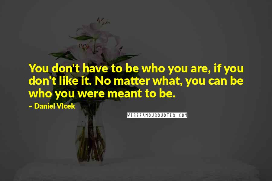 Daniel Vlcek Quotes: You don't have to be who you are, if you don't like it. No matter what, you can be who you were meant to be.